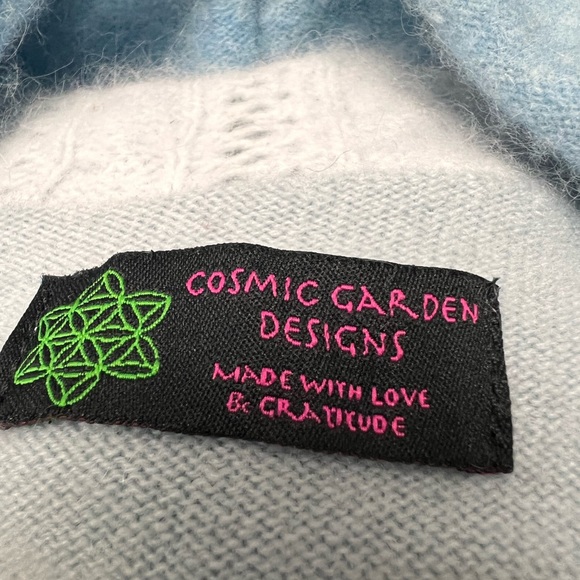 One-of-a-kind cosmic garden designs up cycled cardigan xl handmade stunning - Picture 6 of 6